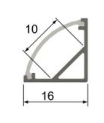 LED Extrusion with Frosted Cover - Corner A13 Profile Complete (3m)