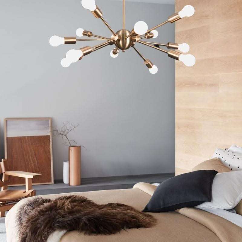 Supernova 12 Satin Gold Pendant Light