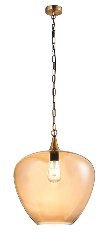 Large Amber Apple Pendant Light