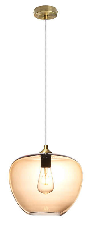 Small Amber Apple Pendant Light