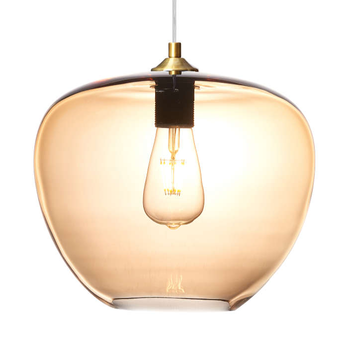 Small Amber Apple Pendant Light
