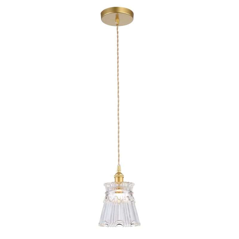 Bloom Satin Gold Cut Glass Pendant Light