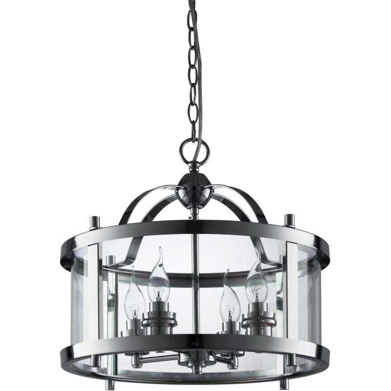 Chrome Drum Pendant Light