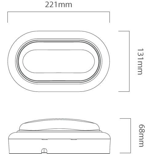 Oval White LED Outdoor Wall Light