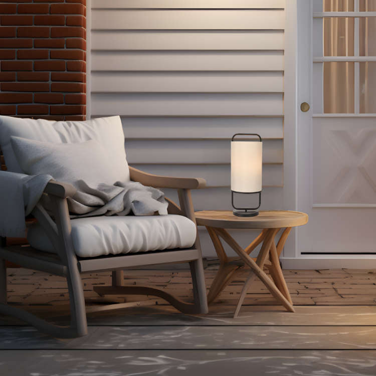 Watson Black & White Cylinder Table Lamp