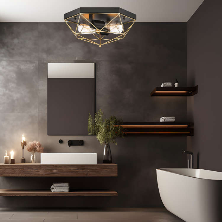 Prism Black & Gold Ceiling Light