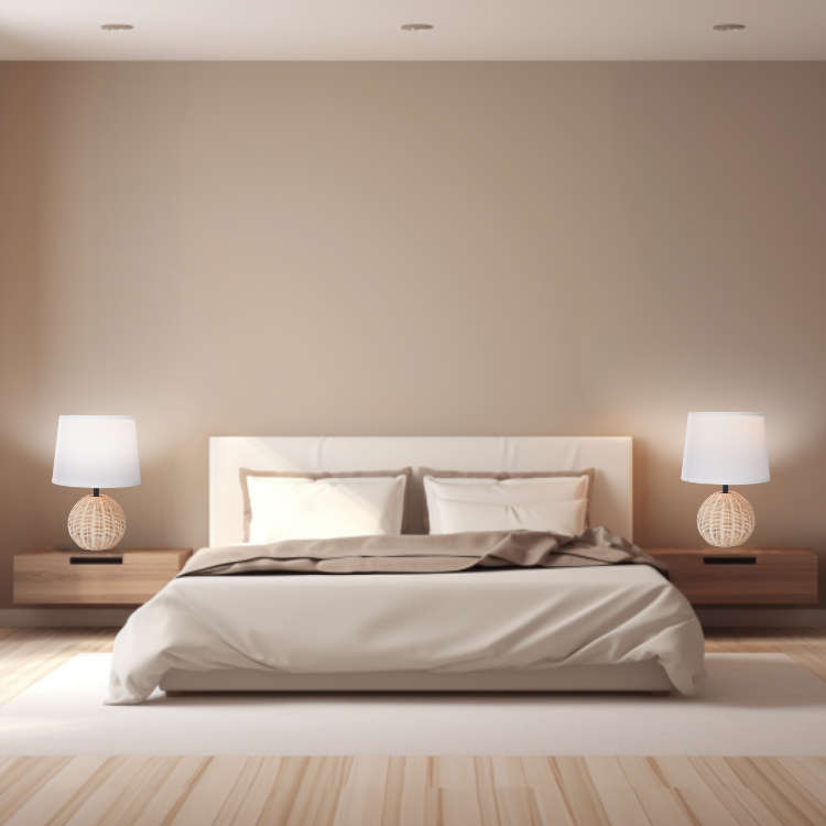 Ammeline Rattan & White Table Lamp