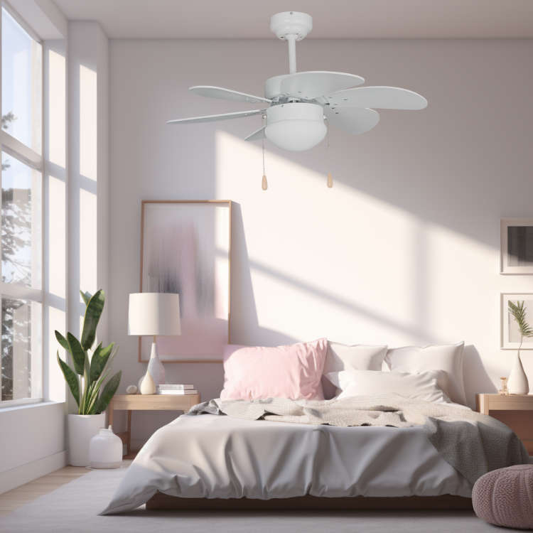 6 Blade White Ceiling Fan