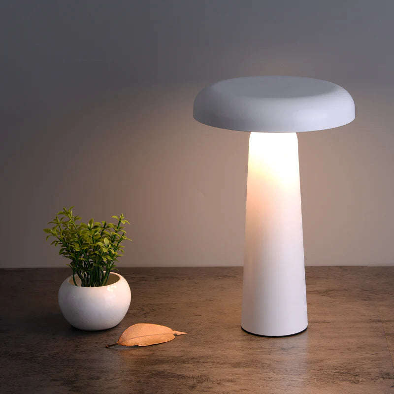 Boletus White LED Table Lamp Rechargeable Dimmable