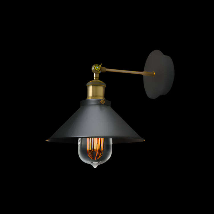 Rustic Black & Antique Brass Indoor Wall Light