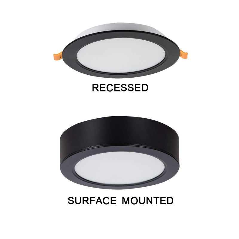 LED Ceiling Fitting Matt Black Ceiling Light - Dual Mount