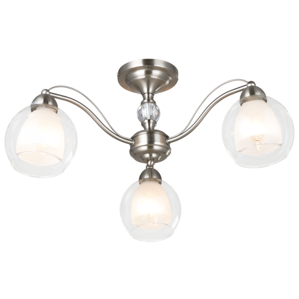 3 Light Satin Chrome Chandelier