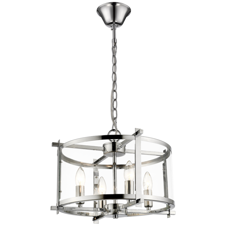 Candover Chrome & Glass Pendant Light