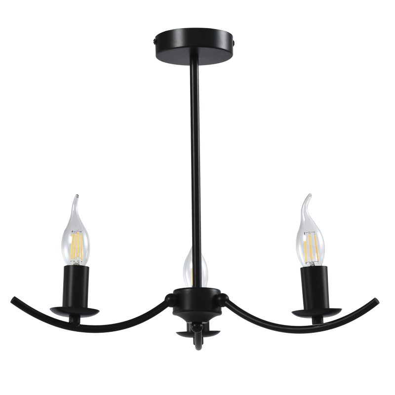 Elim 3 Light Black Chandelier