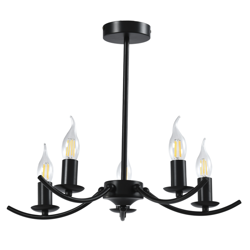 Elim 5 Light Black Chandelier