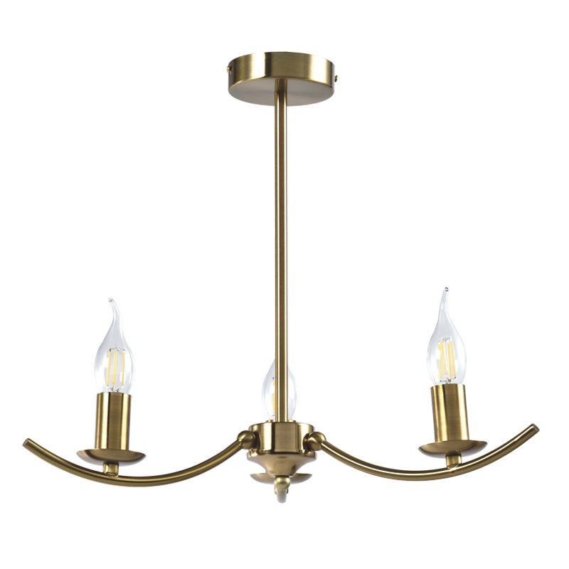 Elim 3 Light Gold Chandelier
