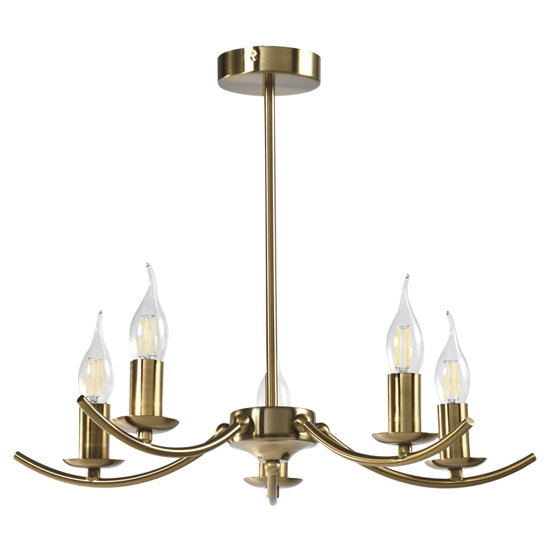 Elim 5 Light Gold Chandelier