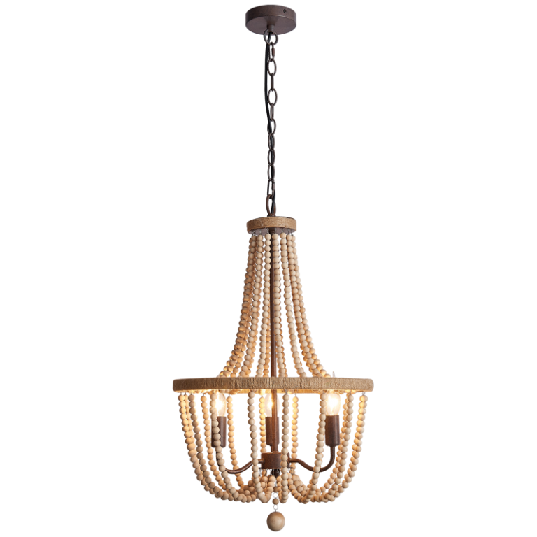 Mana Wooden Bead Chandelier