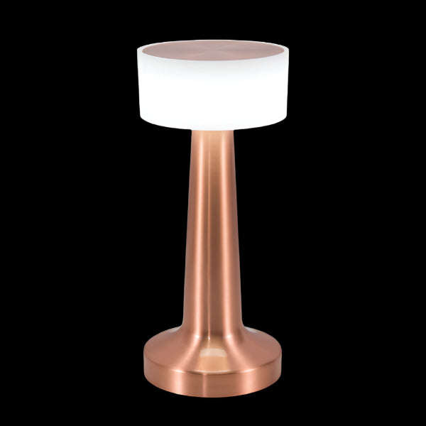 Copper LED Table Lamp - Rechargeable, Dimmable & USB Charging