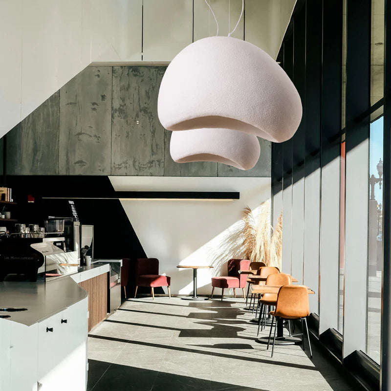 Cloud White Pendant Light Indoor Use Fibreglass Shade