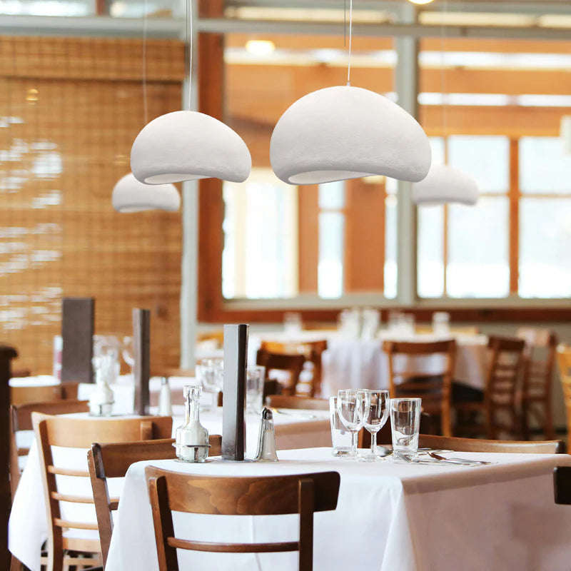 Cloud White Pendant Light Indoor Use Fibreglass Shade