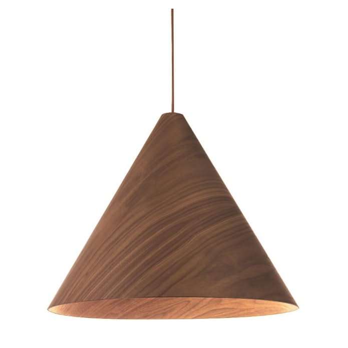 Conica Walnut Wood Veneer Pendant (Spazio)