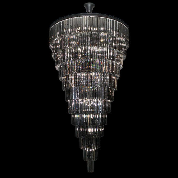 June Black 12 Tier Crystal Chandelier