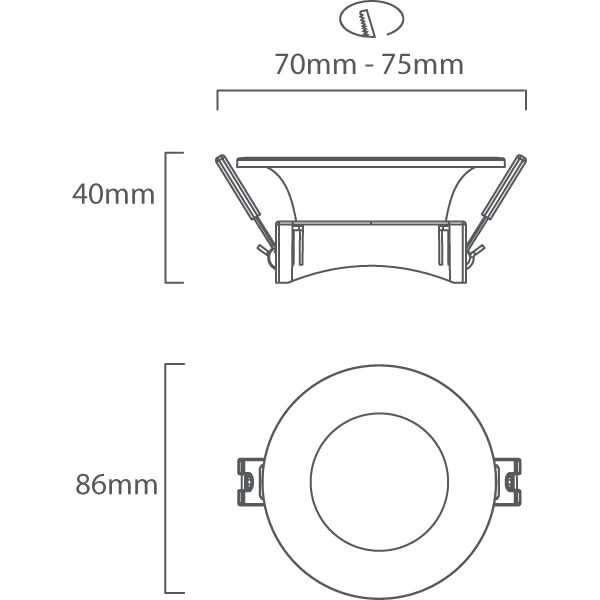 Eurolux Polycarbonate White Downlight Holder 86mm