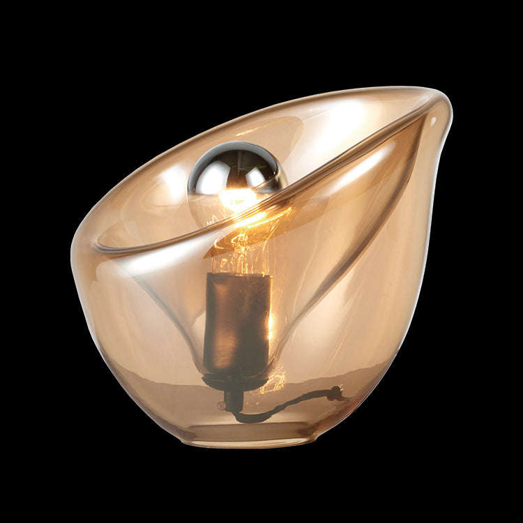 Arum Lily Amber GlassbTable Lamp