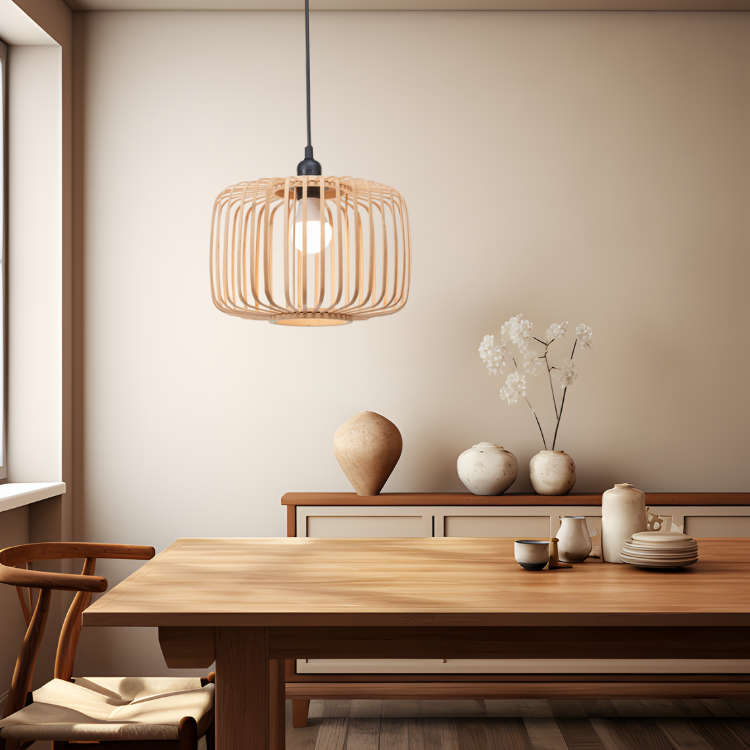 Haiku Bamboo & Metal Pendant Light