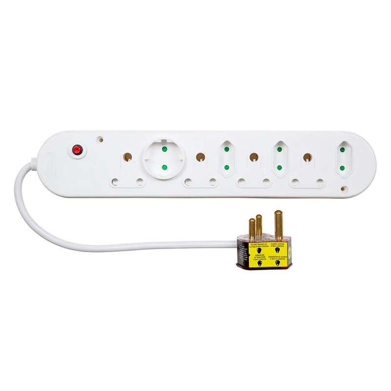 Eurolux - 8 Way Wonder Plug with Surge & Overload Protection