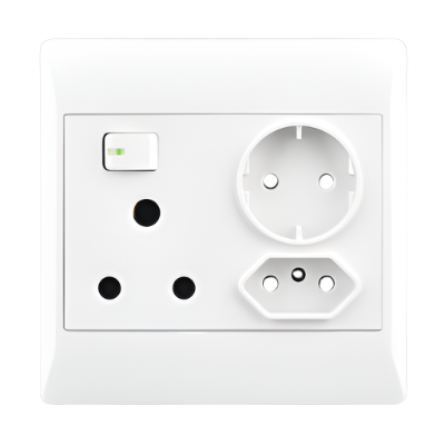 EPL White Socket - 16 Amp Socket + New RSA Socket + Schuko