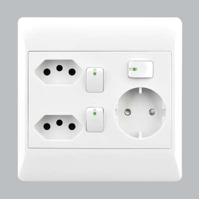 EPL White Socket - 2 x New RSA Sockets + Schuko