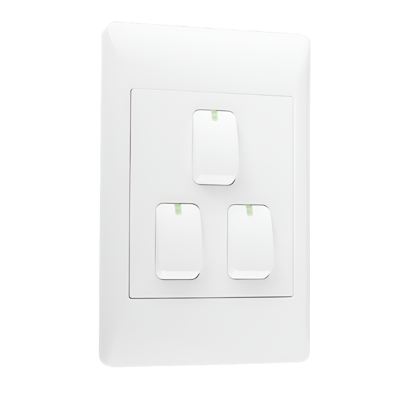 EPL White Switch - 3 Lever 1 or 2 Way Switch - 2 X 4