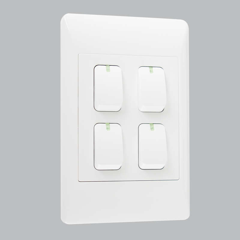 EPL White Switch - 4 Lever 1 or 2 Way Switch - 2 X 4
