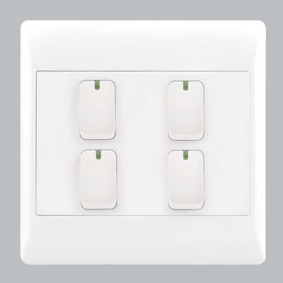 White 4 Lever 1 Way Light Switch