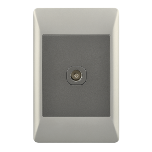 White TV Socket 2X4 Dual Output