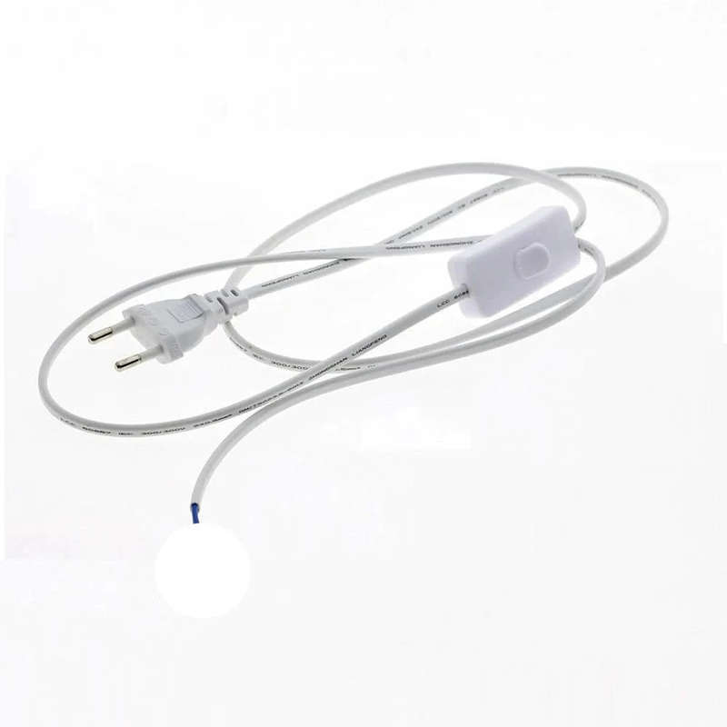 Power Cable with 2A Switch and 2-pin Euro Plug
