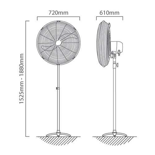 Hurricane 26" Standing Floor Fan