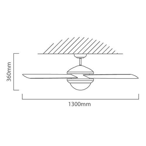 Comet Ceiling Fan 5 Blades Black