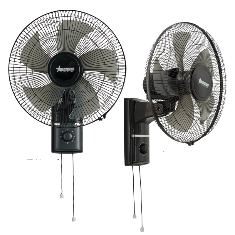 Stylish 16-inch Black Wall Mounted Fan