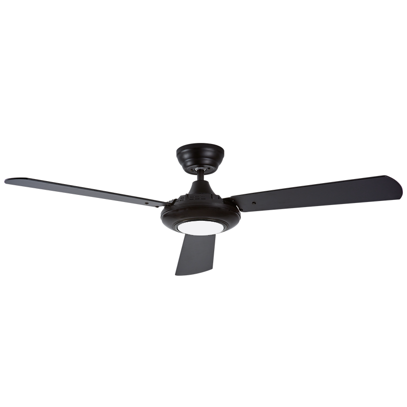 3 Blade LED Ceiling Fan - Black & Brown Reversible Blades