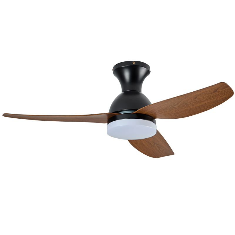 3 Blade Black & Wood Ceiling Fan