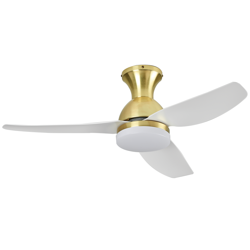 3 Blade Brass & White Ceiling Fan