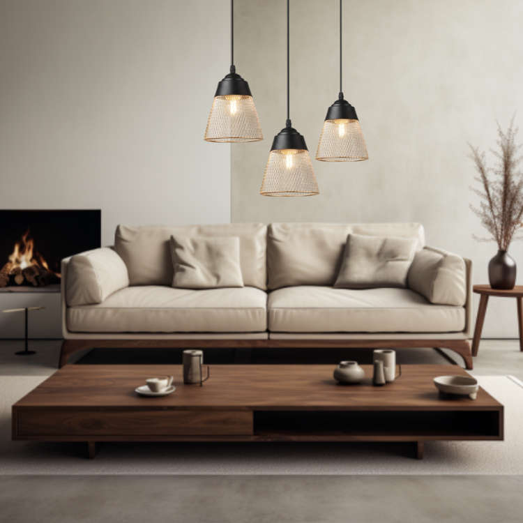 Billie Black & Gold Pendant Light