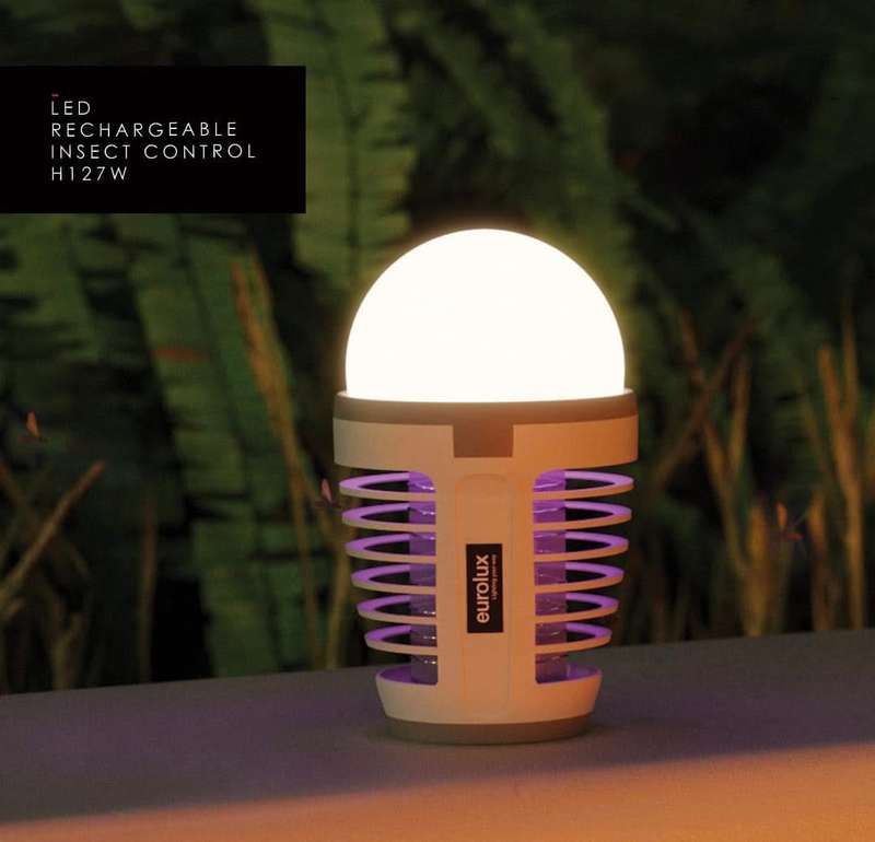 Rechargeable LED Camping Mosquito / Insect Killer - White / Red