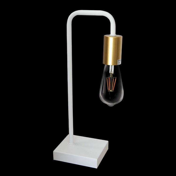 Amelia White & Satin Gold Table Lamp - Modern Aesthetic