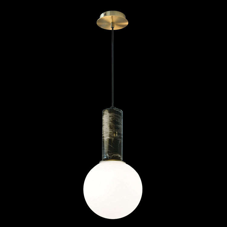 Black Marble Antique Brass LED Pendant Light