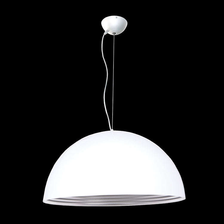 White Silver Dome Pendant Light Indoor Ambient Lighting