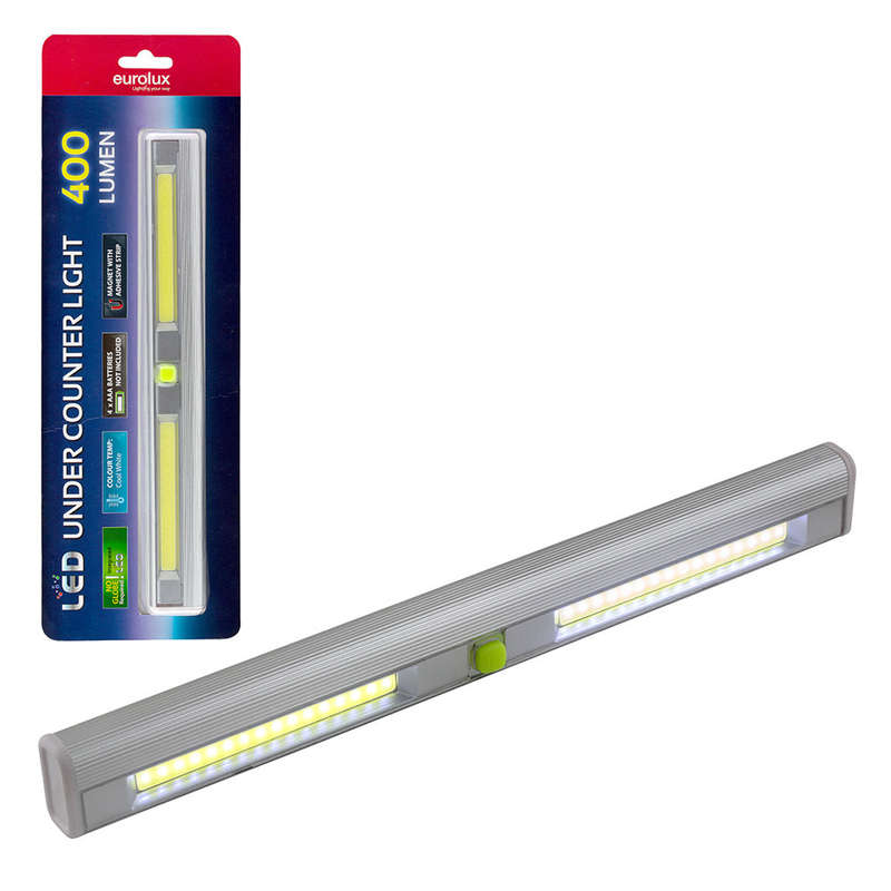 Silver Undercounter LED Light LED - Magnet & Adhesive Strip